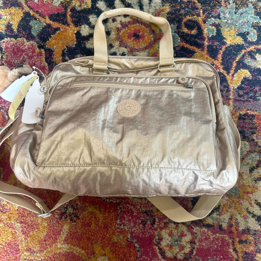 Kipling Metallic Gold Diaper Bag